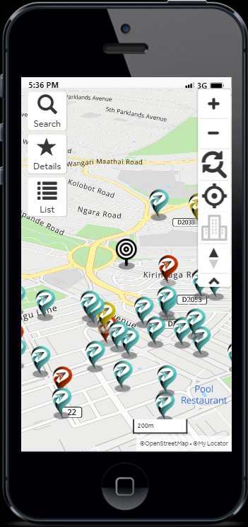 iPhone SE showing dense pin clustering on small screen